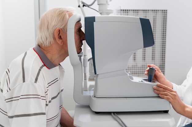 Man having an ophthalmology checking