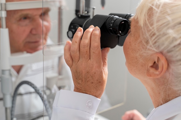 Man having an ophthalmology checking