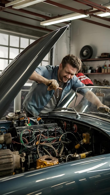 Man having a problem with his car