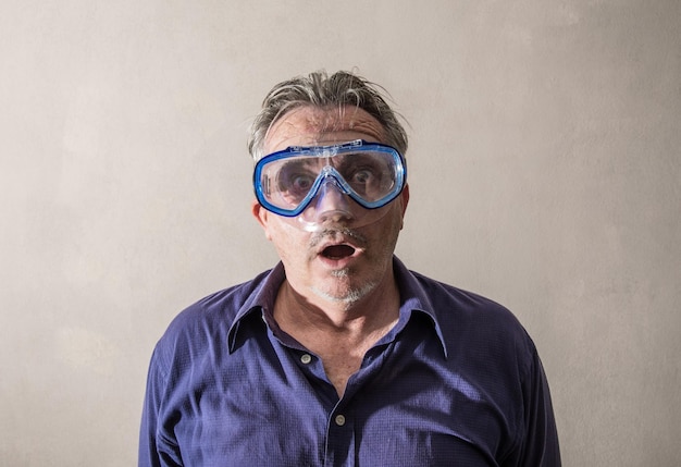 Man having a scuba mask