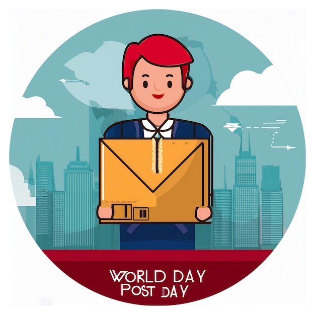 Photo a man holding a box that says world day day day day on it