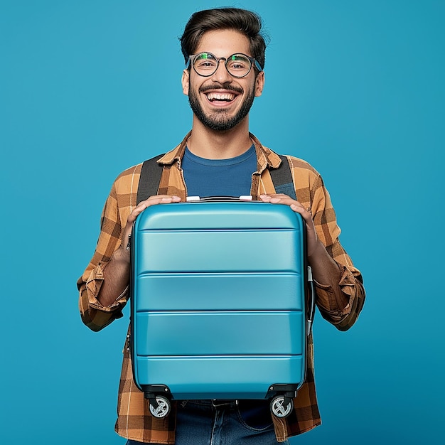 a man holding a briefcase that says quot he is holding it quot