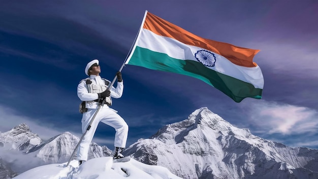 a man holding a flag that says  national  on it