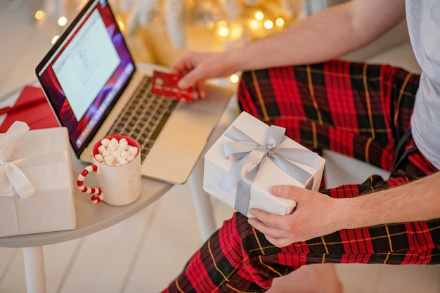 man holding gift