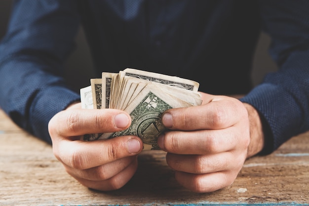 Man holding money in his hands