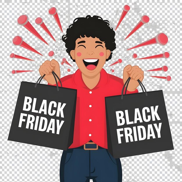 Photo a man holding a shopping bag that says black friday friday on it