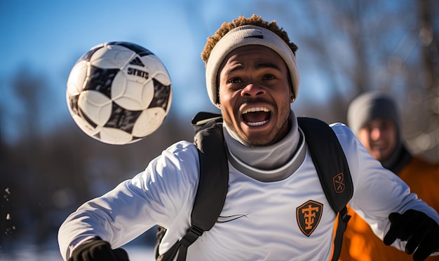 Man Holding Soccer Ball