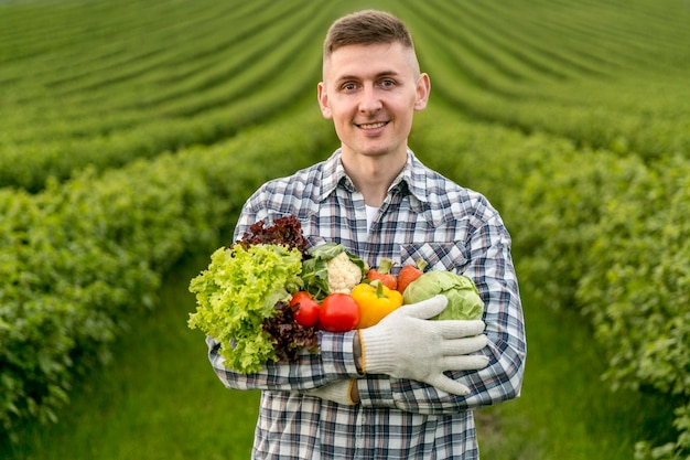 Man holding vegetables