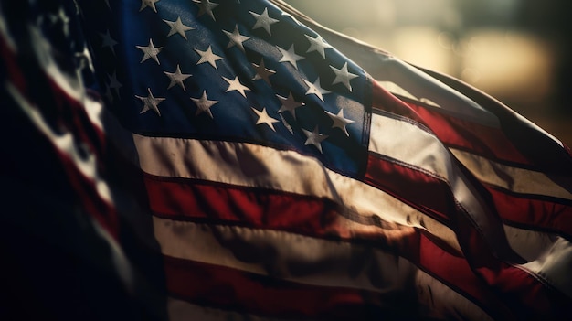 A man holds a flag with the word usa on it.