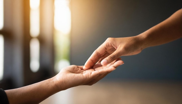 Photo a man holds his hands in front of a window