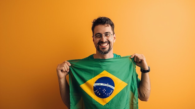 a man holds up a green flag that says  travel