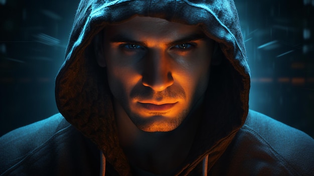 Man in hooded jacket