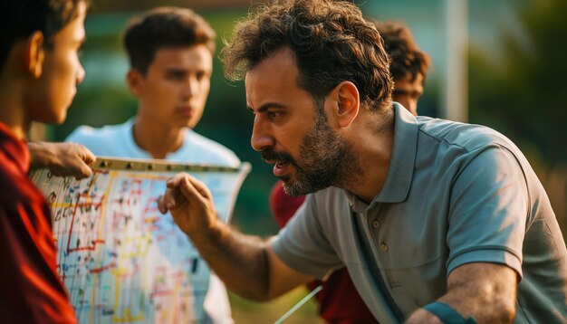 Photo a man is drawing a map with a map of the city on it