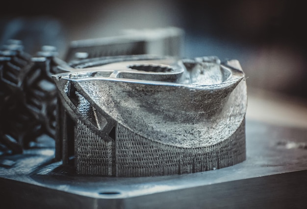 Man is holding object printed on metal 3d printer