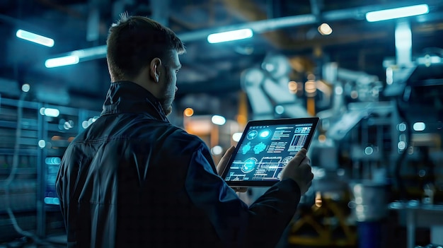 a man is holding a tablet with the words  internet  on the screen