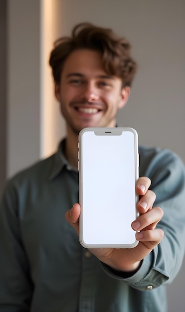 Photo a man is holding a white phone that says samsung on it