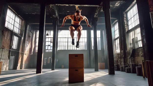 a man is jumping over a box with a shirt that says quot dont do it quot