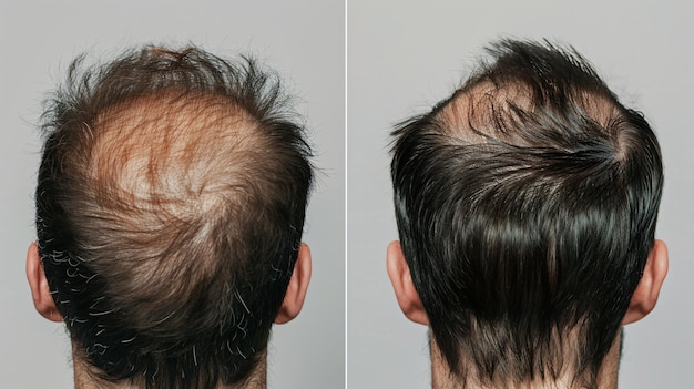 Man is revealing remarkable progress in his hair regrowth journey