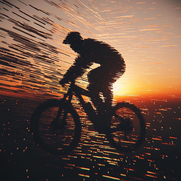 Photo a man is riding a bike with the words  bicycling  on the bottom