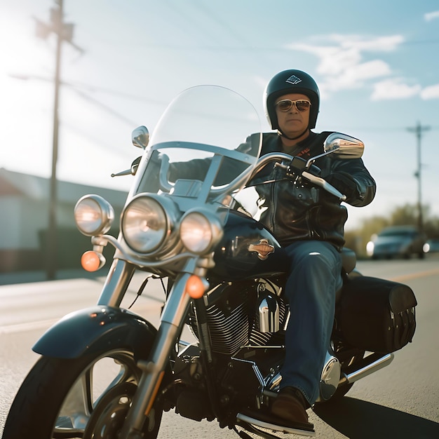 a man is riding a motorcycle with the number 5 on the front