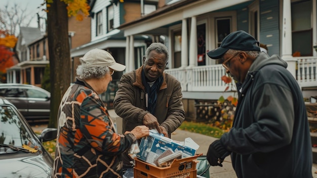 Photo a man is selling fish and other items on the street