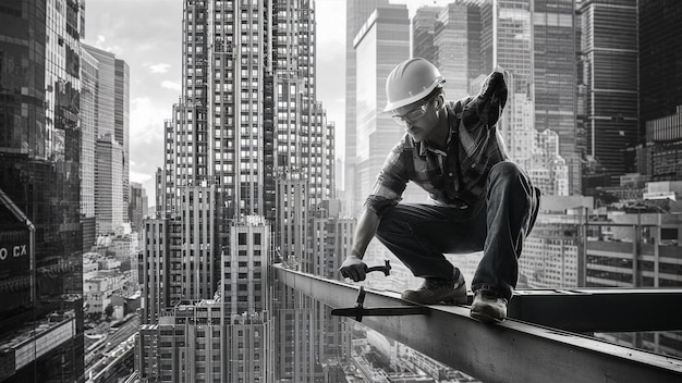 a man is sitting on a ledge with a skateboard on his hand