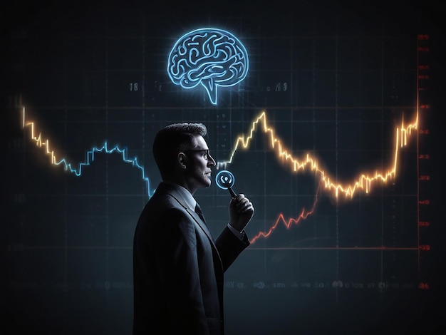 a man is speaking in front of a graph that says brain