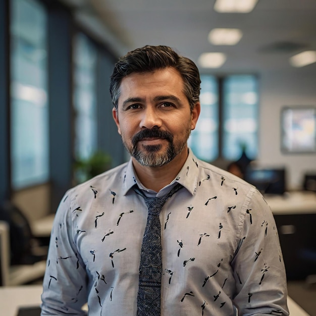 A man is standing in office wearing office clothes