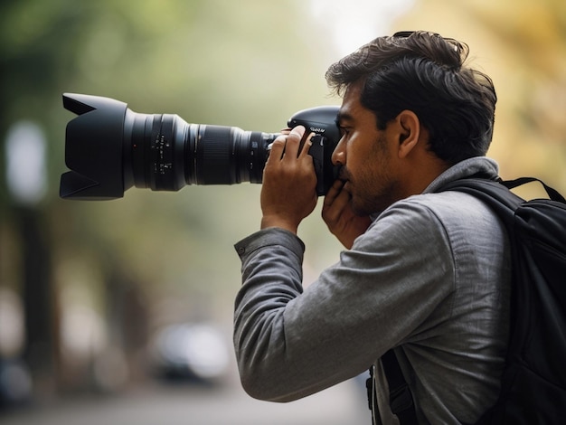 a man is taking a photo with a camera