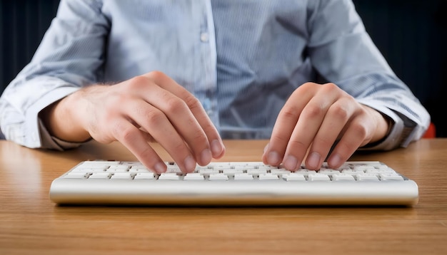 Photo a man is using a computer mouse on a desk