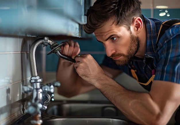 a man is washing his hands under a faucet