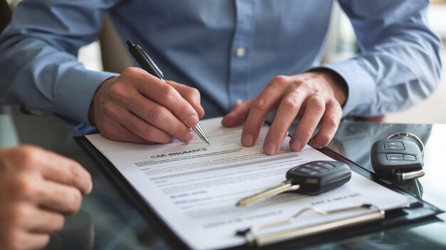 a man is writing on a piece of paper with a phone and a watch on it