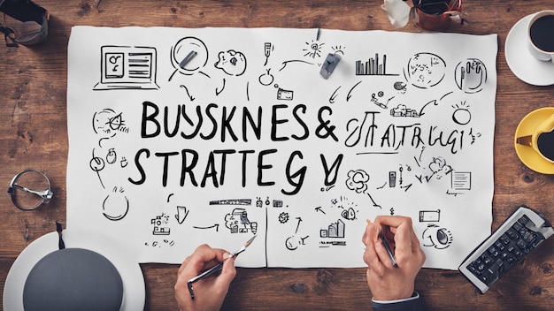 a man is writing on a white board with the words  bus  company  on it