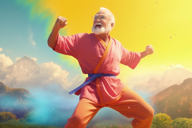 A man in a karate outfit