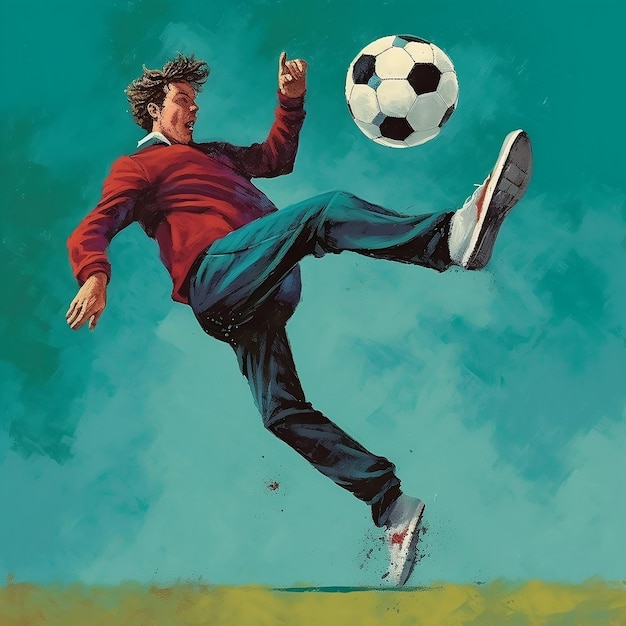 Man Kicking a Soccer Ball Generative AI