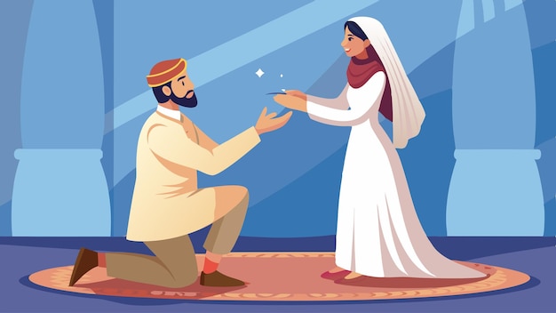 a man kneeling down to give a woman a high five