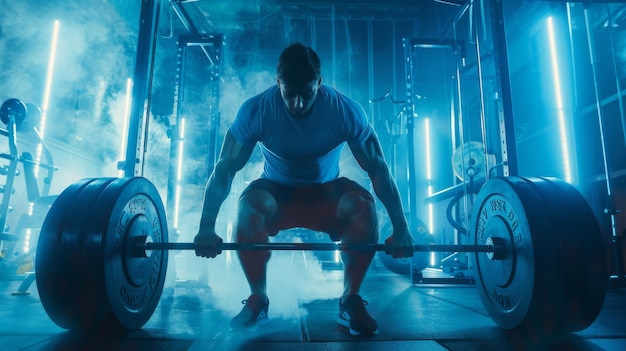 man lifting weights in the gym