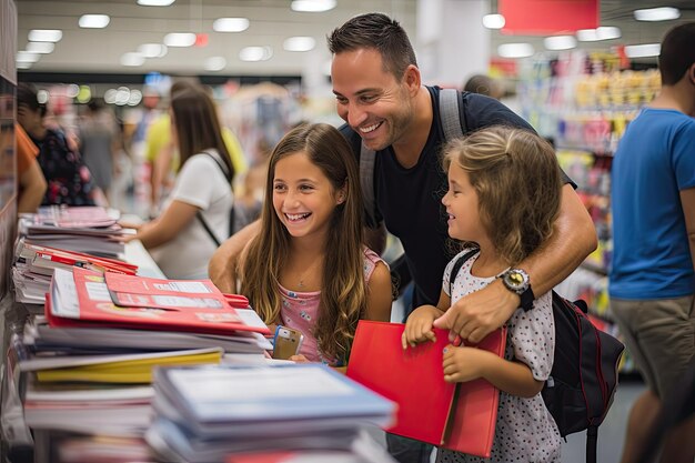 a man and a little girl are walking in a store A man and a young girl stroll through a retail establishment