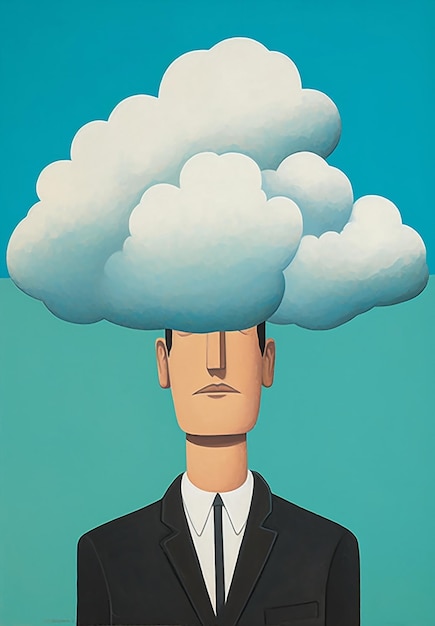 Photo man male business idea businessman person concept cloud