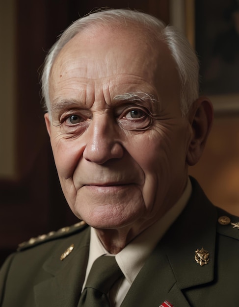 a man in a military uniform with a gold medal on his chest