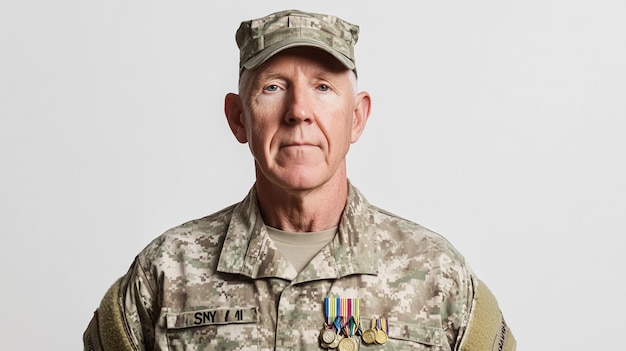 a man in a military uniform with a medal on his chest