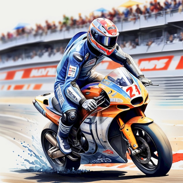 a man on a motorcycle is racing on a track