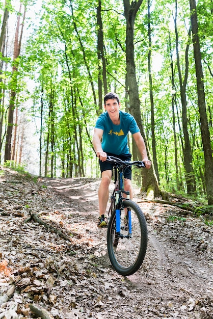 Man on mountain bike bicycle  