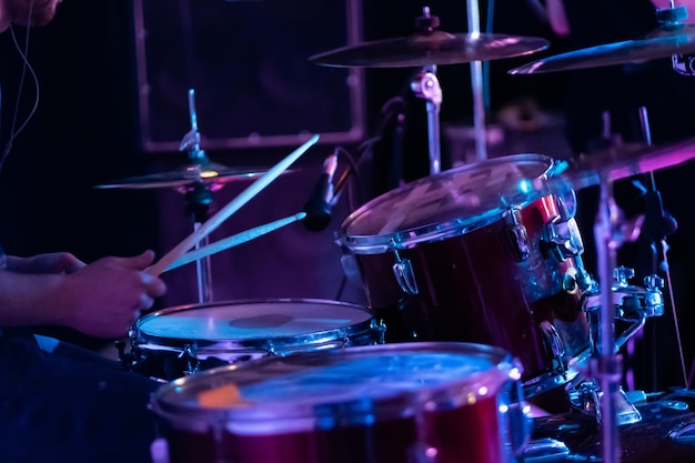 Man playing on drum set