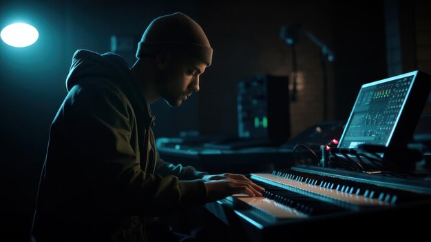 man playing piano