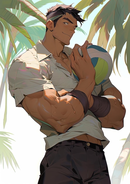 man playing volleyball