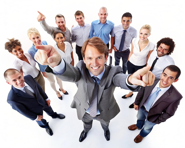 A man pointing to the teams camaraderie and unity