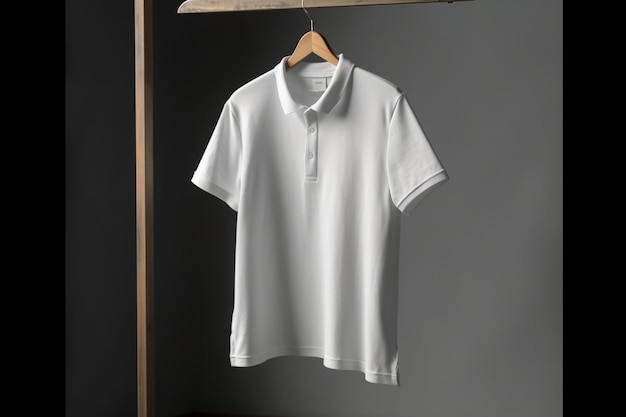 man polo plain white tshirt mockup