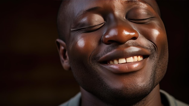 Man during prayer on black background