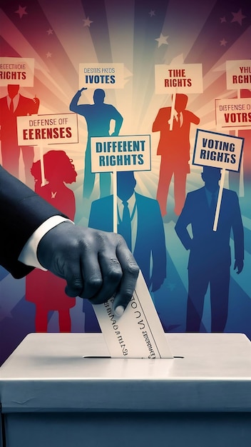 A man puts a ballot in a ballot box closeup voting and elections of candidates defending rights